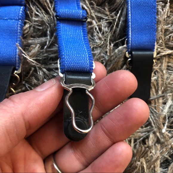 Vintage girdle metallic fabric six garter straps - Picture 3 of 6